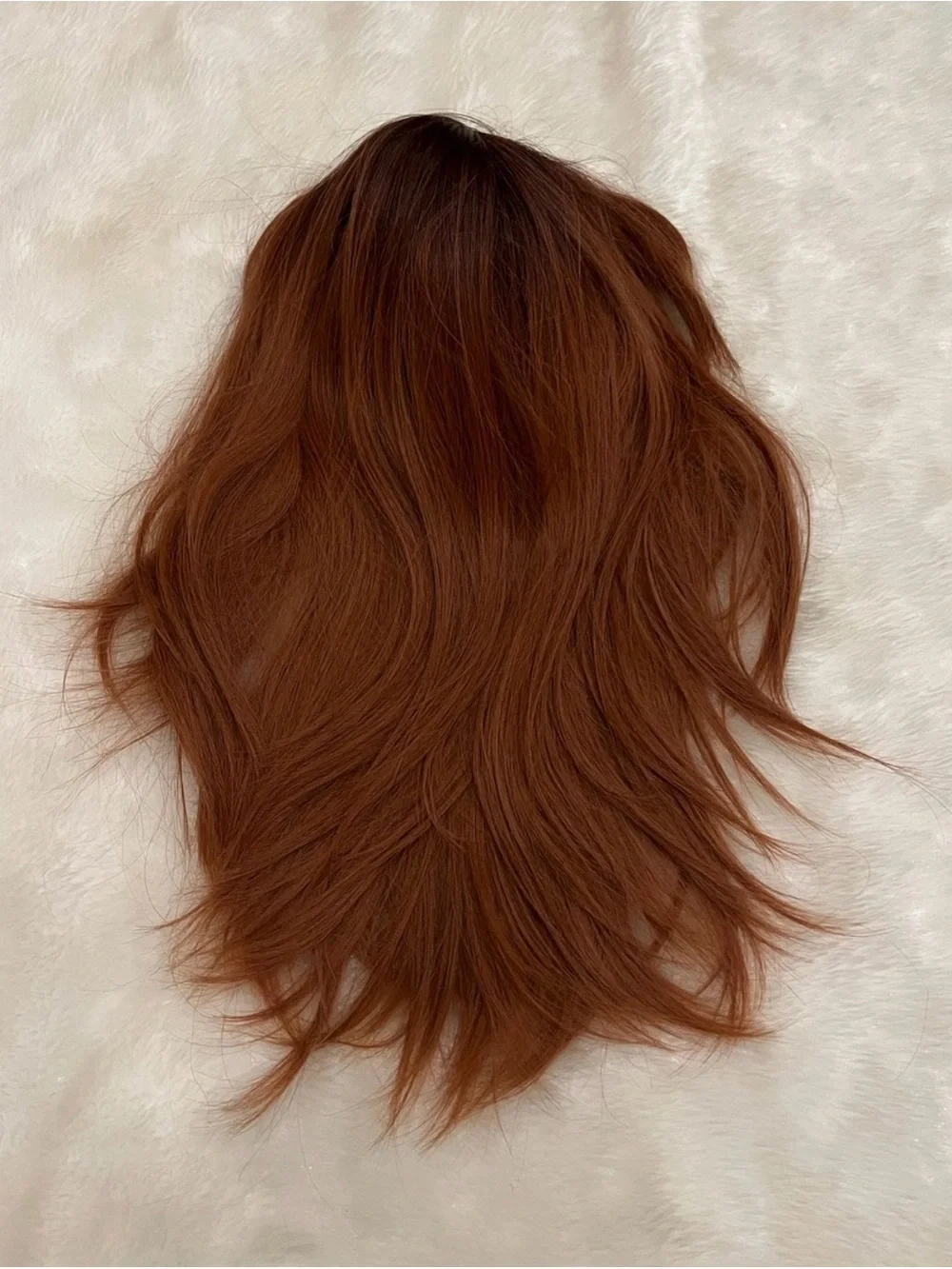 Ombre Layered Auburn Wig with Bangs